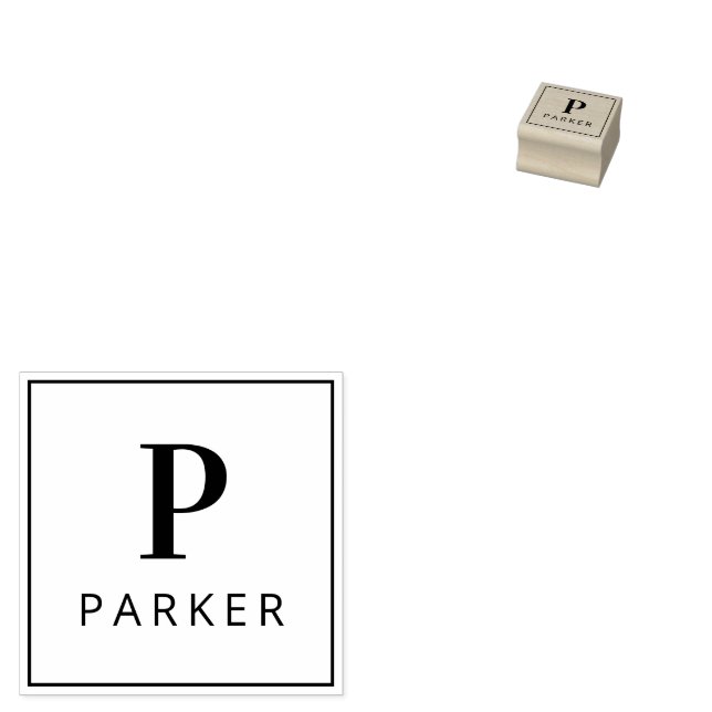 Sello De Caucho Personalizado Monograma mínimo (Sellado)