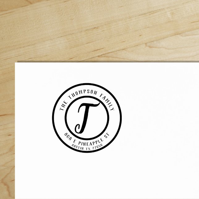 Sello De Caucho Personalizado | Monograma | Nombre de familia | Di ("Everyday is abundantly beautiful." 
Sincerely Best Wishes from Lucky Design World)