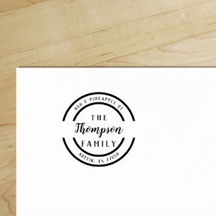 Sello De Caucho Personalizado   Nombre de familia de guiones negri