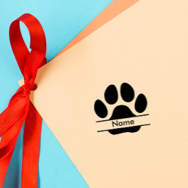 Sello De Caucho Personalizado Paw Print | Firma de Mascota de cort