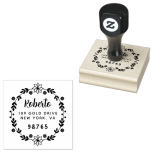 Sello De Caucho Personalizado profesional negrita de cordón botáni