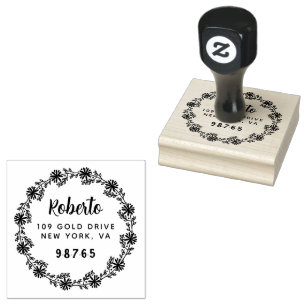 Sello De Caucho Personalizado profesional negrita de cordón botáni