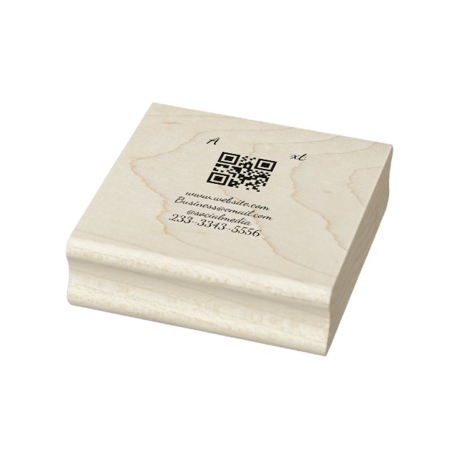 Sello De Caucho personalizado simple código QR agregar su nombre t (Sello)