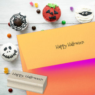 Sello De Caucho Personalizado Simple Feliz Halloween Saludos Diver