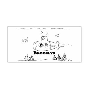 Sello De Caucho Personalizado submarino feliz