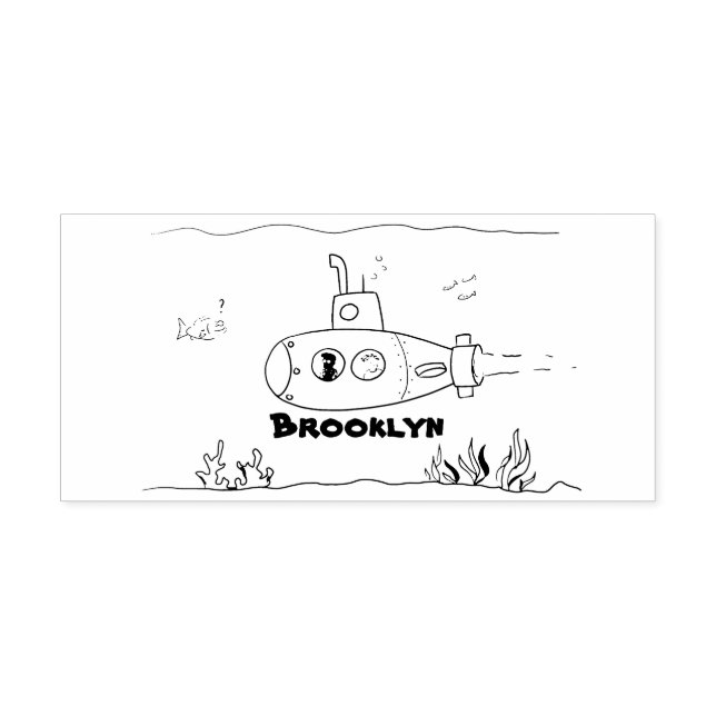 Sello De Caucho Personalizado submarino feliz (Impresión)
