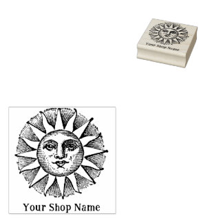 Sello De Caucho Personalizado Sun Burst Rustic Small Business
