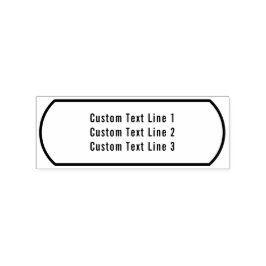 Sello De Caucho Personalizado tradicional Negocios 3 líneas de tex