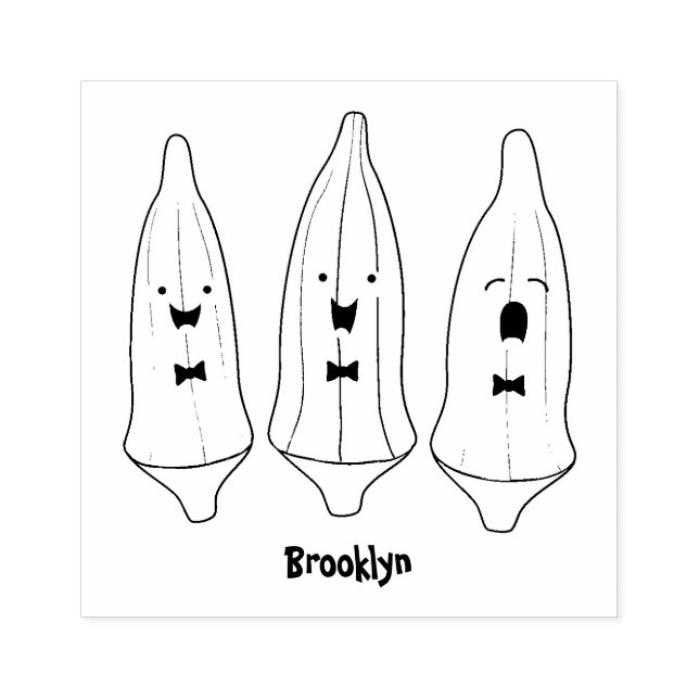 Sello De Caucho Personalizado vegetal de okra cantante (Impresión)