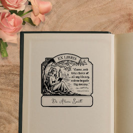 Sello De Caucho Personalizado Vintage Ex Libris Elegant Shakespear