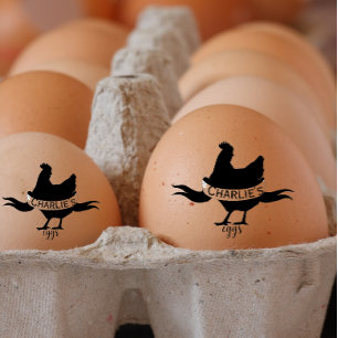 Sello De Caucho Personalizado Vintage Hen Nombre Egg Love