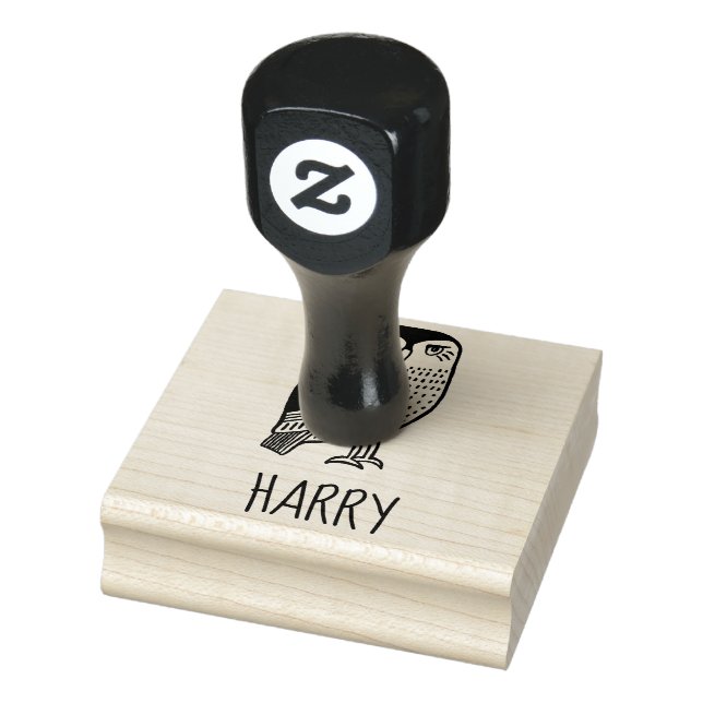 Sello De Caucho Personalizar con mano de pájaro huida de búho (Sello)