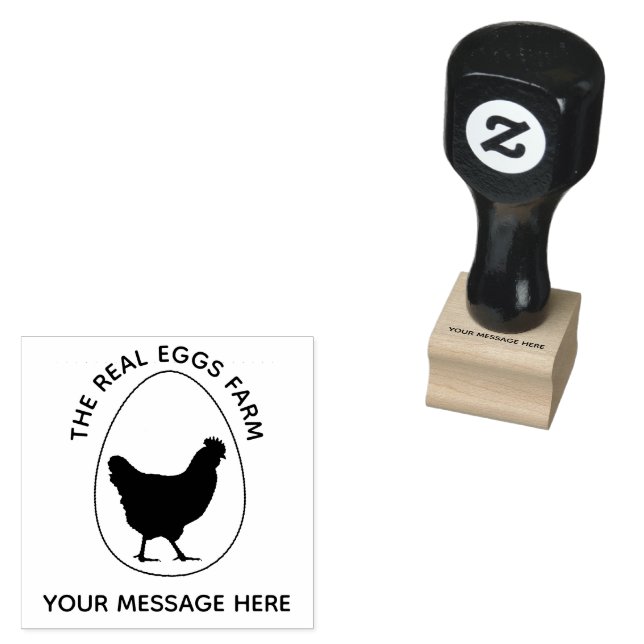Sello De Caucho Personalized Chicken Egg Poultry Farm Logo (Sellado)