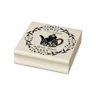 Sello De Caucho Personalized Ex Libris teapot