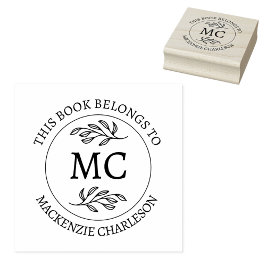 Sello De Caucho Personalized Monogram This Book Belongs To