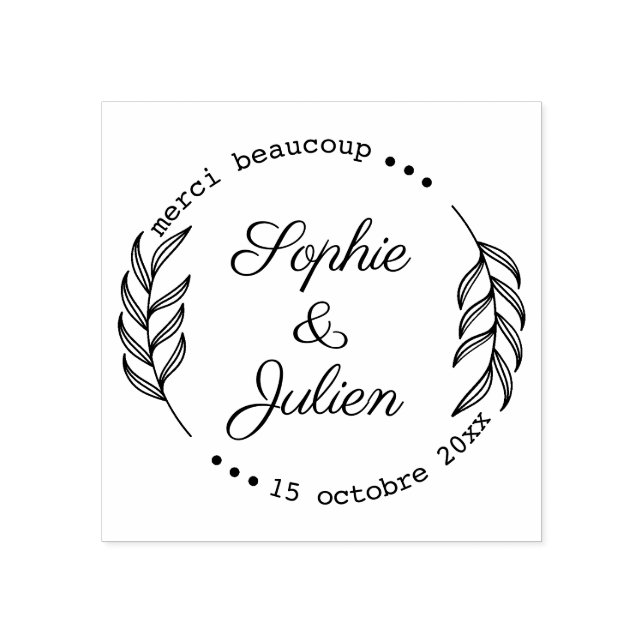 Sello De Caucho Personnalisé, Florale, Remerciement (Impresión)