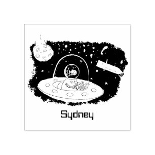 Sello De Caucho Pescado alegre lindo del ilustracion del personali