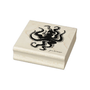 Sello De Caucho Pez Animal Marino Pulpo