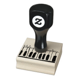 Sello De Caucho Piano People Wood Art Stamp
