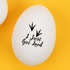 Sello De Caucho Pies de pollo "acabo de acostarme" Huevo