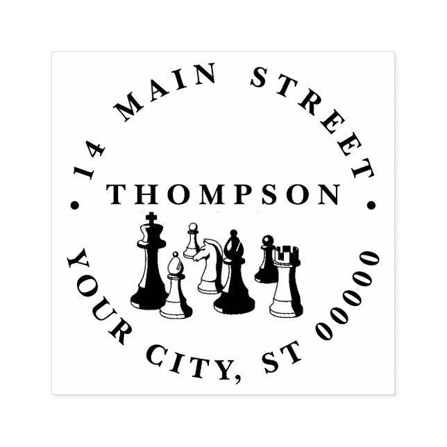 Sello De Caucho Piezas de Ajedrez Arte Antiguo #2 (Impresión)