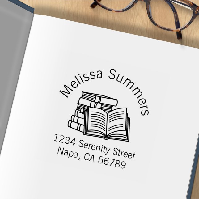 Sello De Caucho Pila de libros Libro abierto Archivo de dirección  (Subido por el creador)