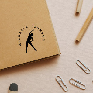 Sello De Caucho Pilates Yoga Deportivo Nombre Personalizado Gimnas