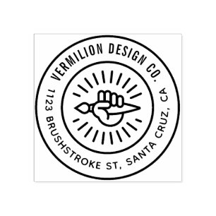 Sello De Caucho Pincel Moderno En La Dirección De Negocios Persona