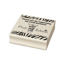 Pink Zebra Gracias Estampilla | Suministros de neg