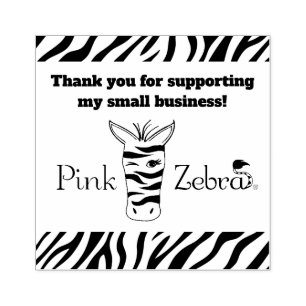 Sello De Caucho Pink Zebra Gracias Estampilla Suministros de neg