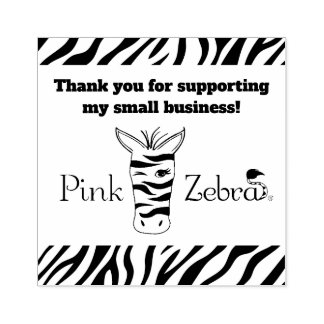 Sello De Caucho Pink Zebra Gracias Estampilla | Suministros de neg