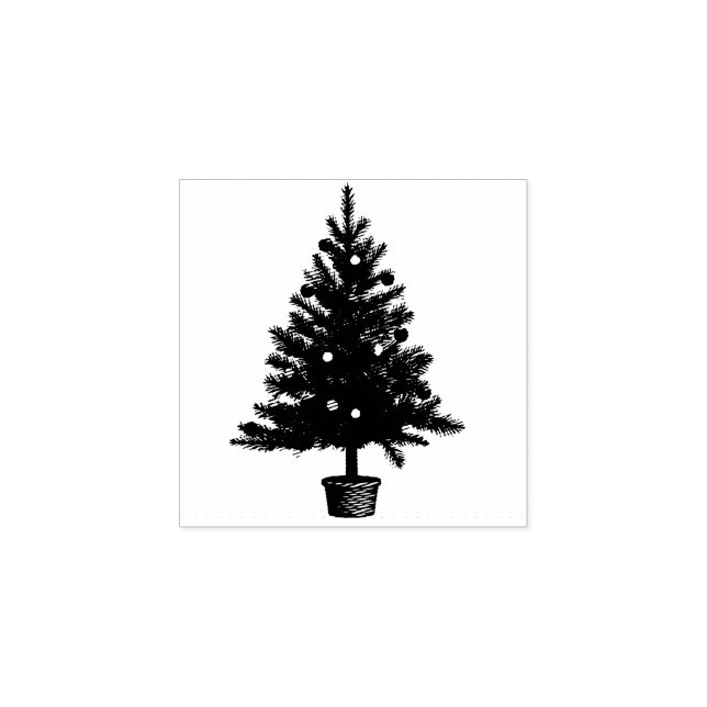 Sello De Caucho Pino Árbol de Navidad Fiesta (Impresión)