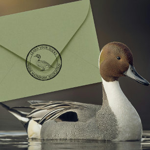 Sello De Caucho Pintail Duck Waterfowl Nature o Return Address