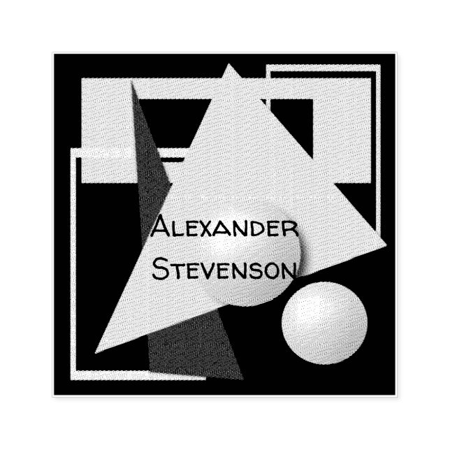 Sello De Caucho pintura abstracta, abstracción, verde y negro (Impresión)