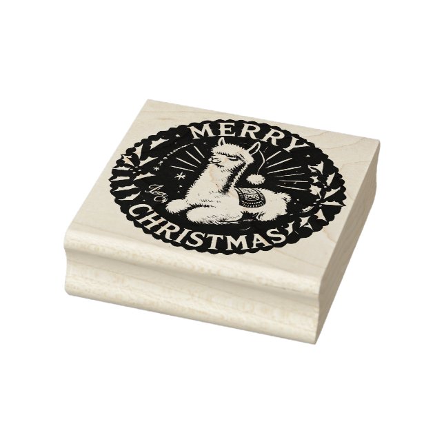 Sello De Caucho Pintura de arte de los Navidades de la Alpaca navi (Sello)