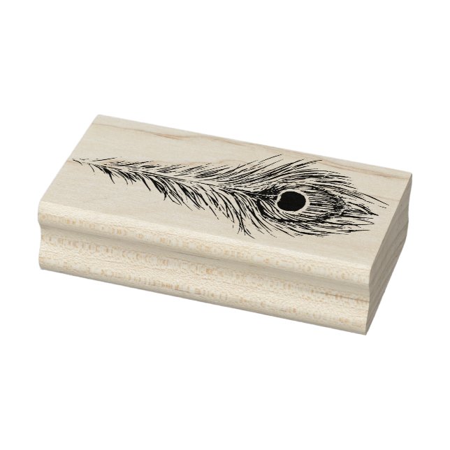 Sello De Caucho Pintura de Peacock Feather Art Peacocks (Sello)