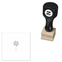 Sello De Caucho Piruleta de remolino de menta minimalista