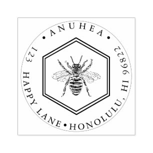 Sello De Caucho PixDezines PANAL DULCE   REINA ABEJA TINTA ROSA