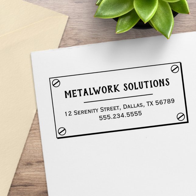 Sello De Caucho Placa metalizado con dirección comercial de tornil (Subido por el creador)