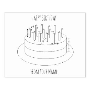 Sello De Caucho Plan de la torta de cumpleaños