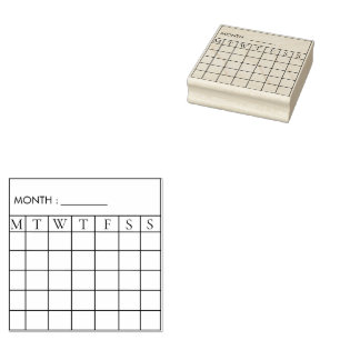 Sello De Caucho Planificador de calendario mensual