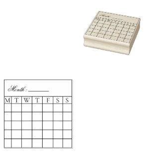 Sello De Caucho Planificador de calendario mensual