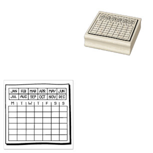 Sello De Caucho Planificador mensual del calendario
