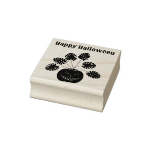 Sello De Caucho Planta de Monstera de Halloween en Personalizado d
