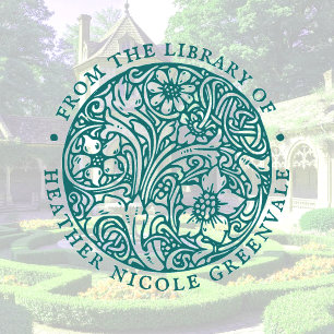 Sello De Caucho Planta personalizada de diseño floral Art Nouveau