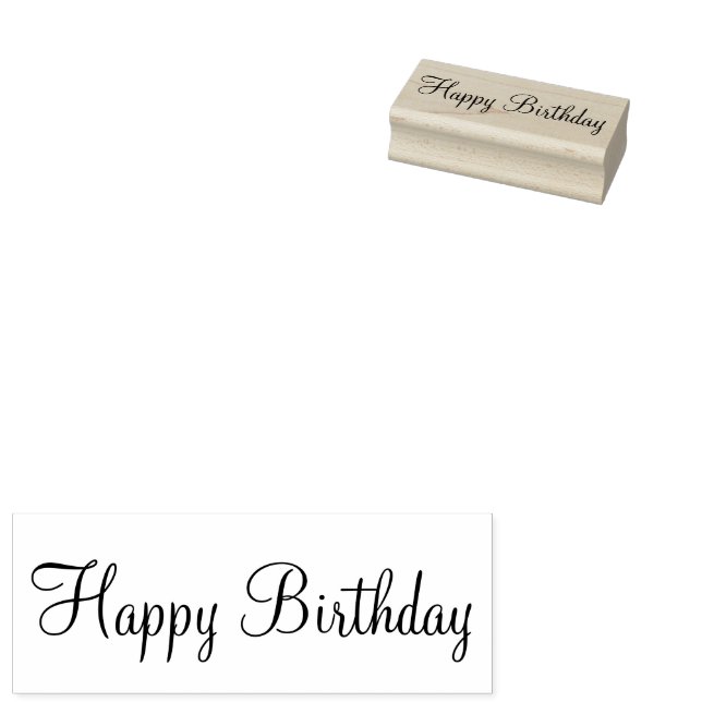 Sello De Caucho Plantilla de guión cursivo de cumpleaños feliz (Sellado)