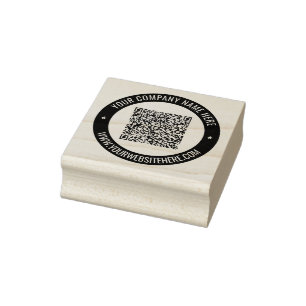 Sello De Caucho Plantilla de marca de goma de color de código QR d