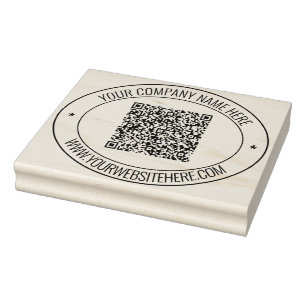 Sello De Caucho Plantilla de marca de goma redonda de código QR de