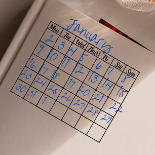 Sello De Caucho Plantilla de mes en blanco Bullet Journal