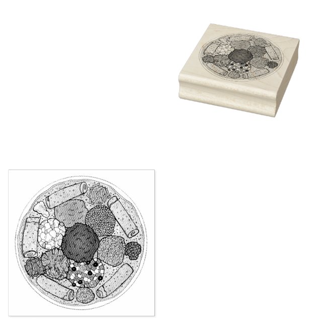 Sello De Caucho Plata de comida de cocina etíope Injera Wat Lentil (Sellado)